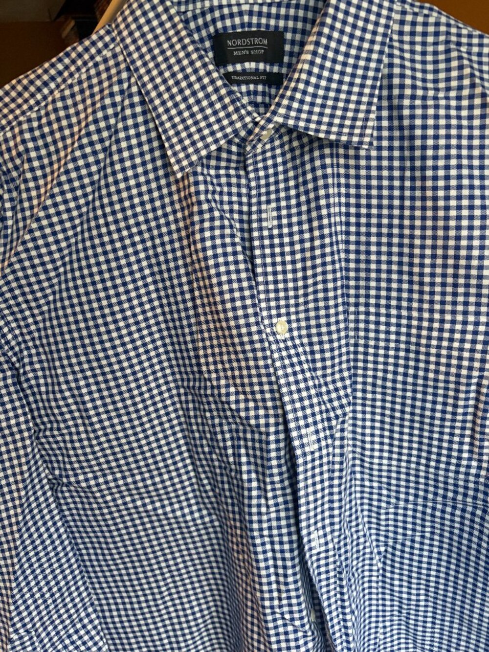 Nordstrom Men's Shop Traditional Fit Blue and White Button Up